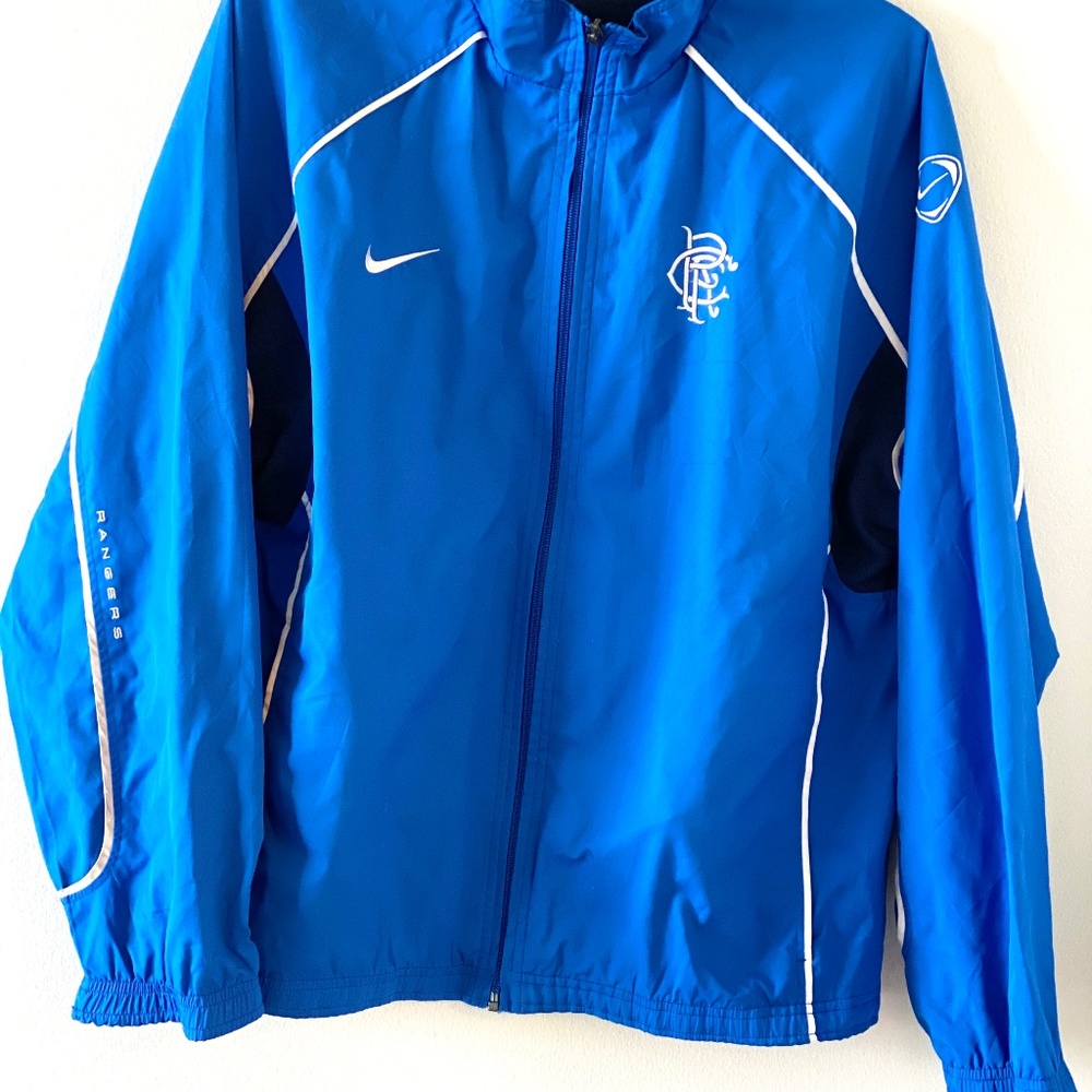Nike Jacket- Rangers Football Club Size: Mens small. Vintage classic!